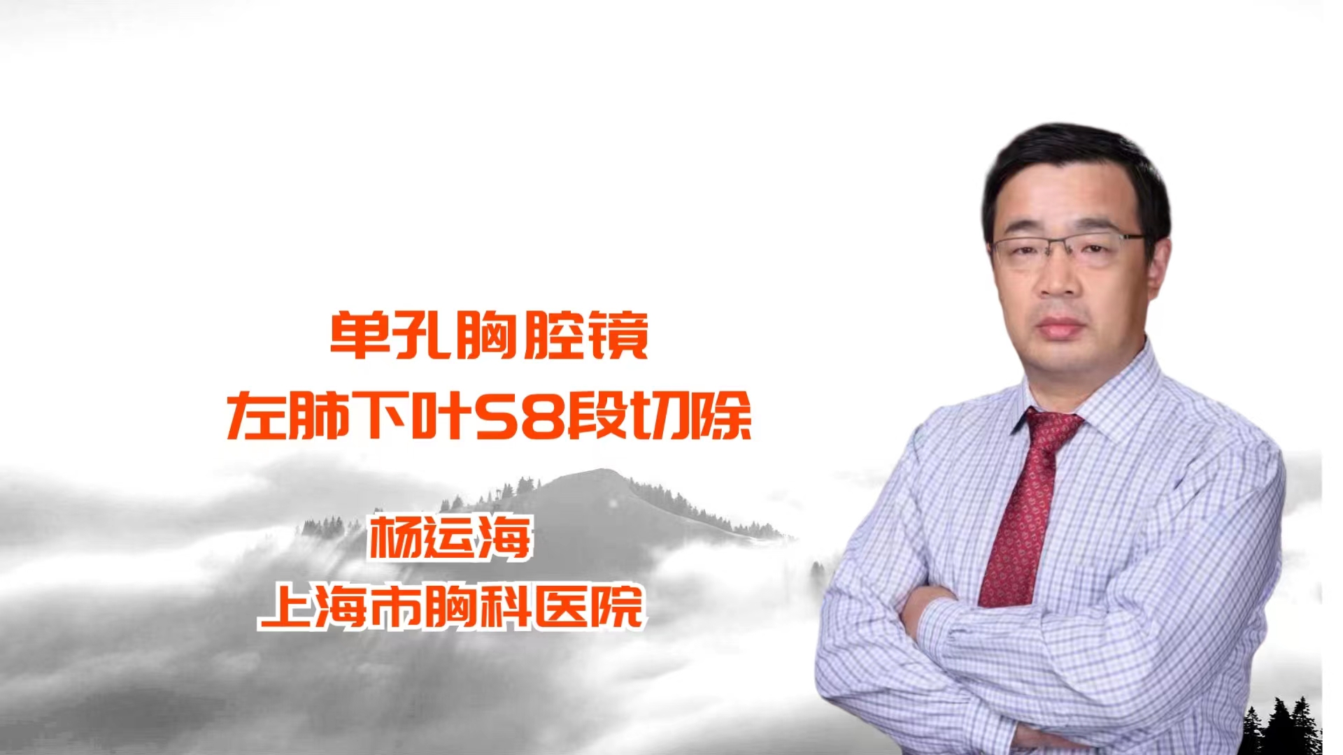 单孔胸腔镜左肺下叶S8段切除术 杨运海-外科技术网
