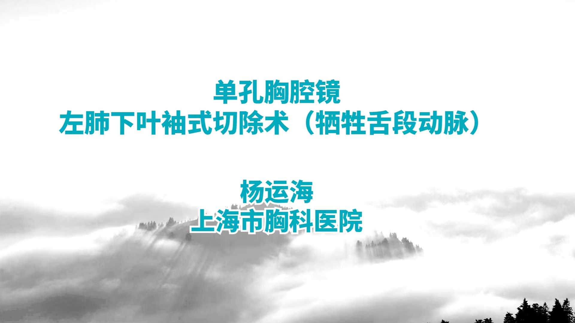 单孔胸腔镜左肺下叶袖式切除术（牺牲舌段动脉） 杨运海-外科技术网