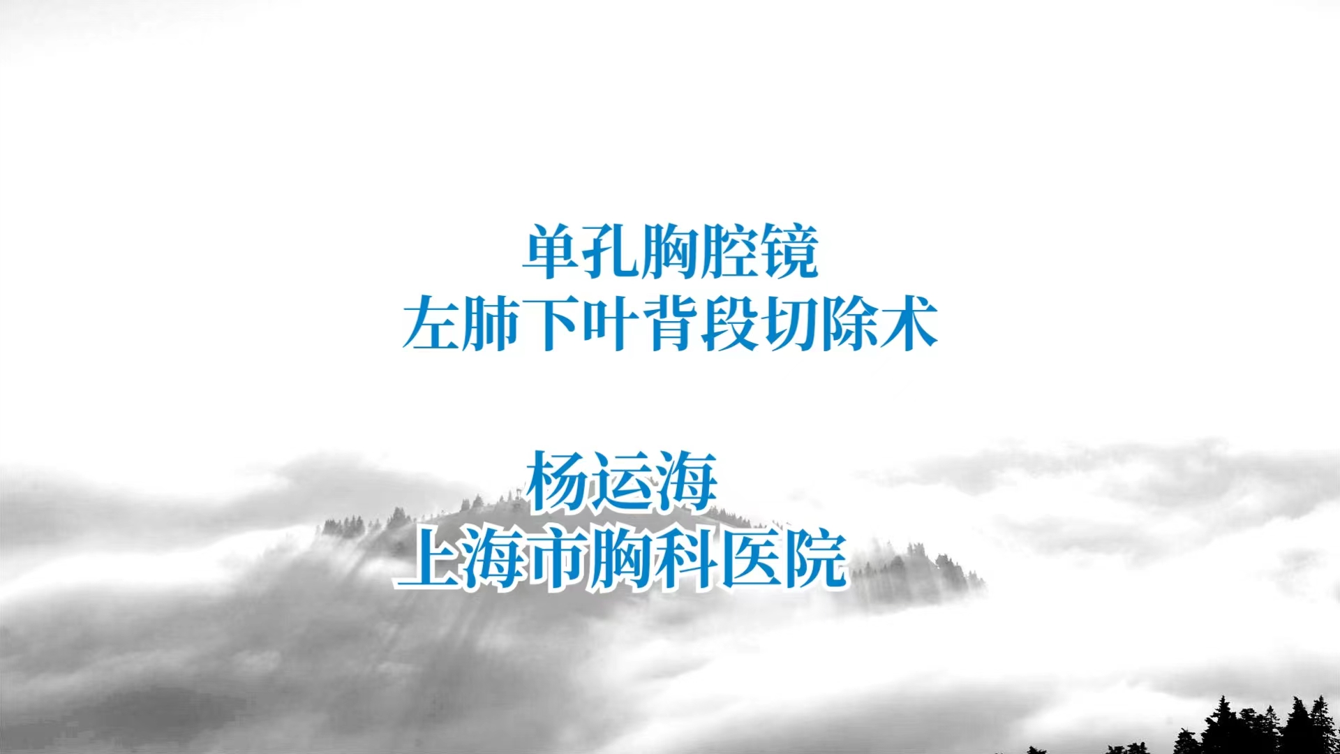 单孔胸腔镜左肺下叶背段切除术 杨运海-外科技术网