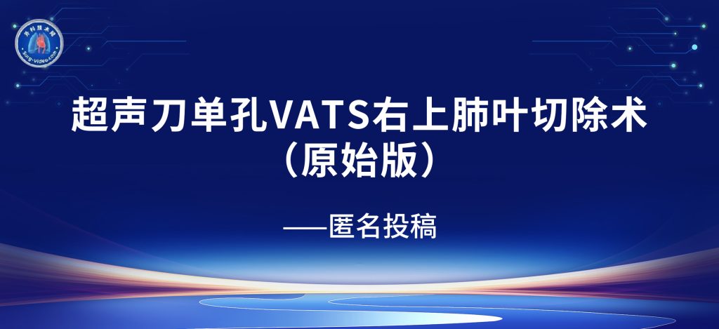 匿名投稿  超声刀单孔VATS右上肺叶切除术(原始版)-外科技术网