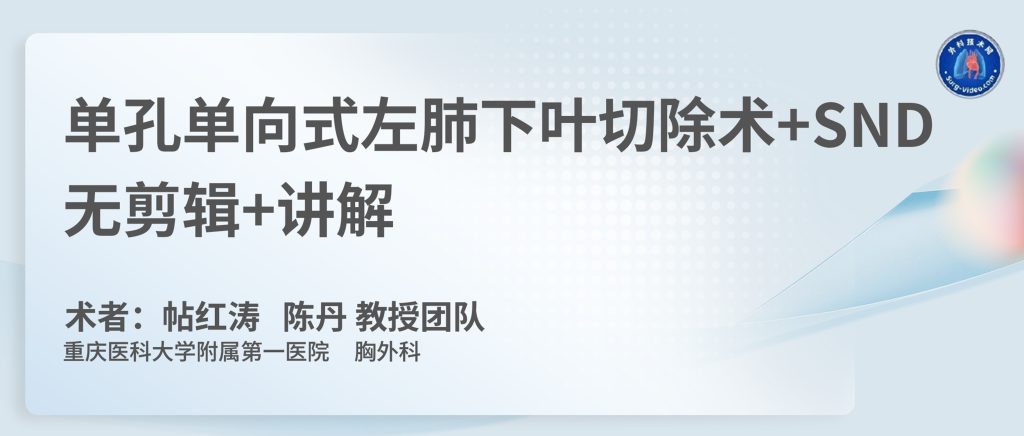 帖红涛、陈丹  单孔单向式左肺下叶切除术+SND 无剪辑+讲解-外科技术网